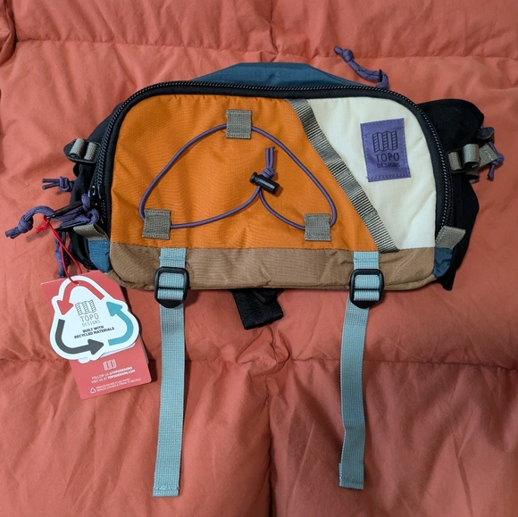COPY - Topo Designs Mountain Hydro Hip Pack Pond Blue/Spice (New) - Picture 1 of 5